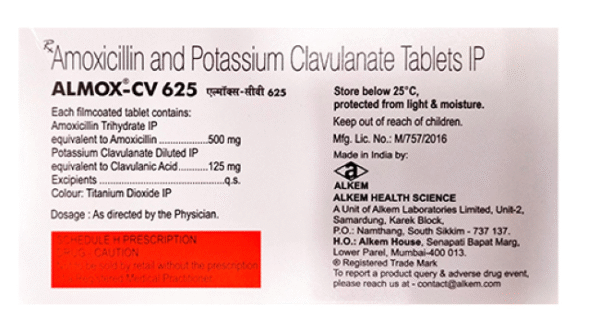 Almox Cv 625mg Tab